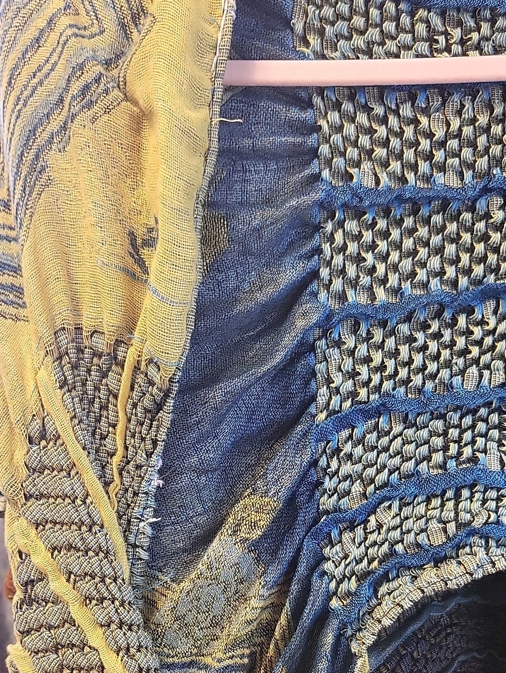 Blue yellow shawl